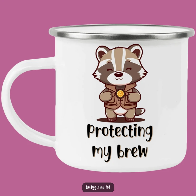 Funny Badger Protector Camping Mug: Durable and Hilarious for Outdoor Adventures