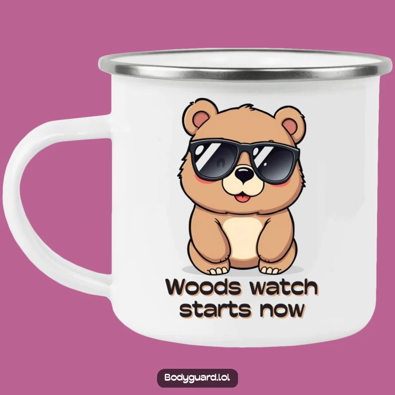 Funny Bear Sunglasses Camping Mug: Alert Sips By The Fire