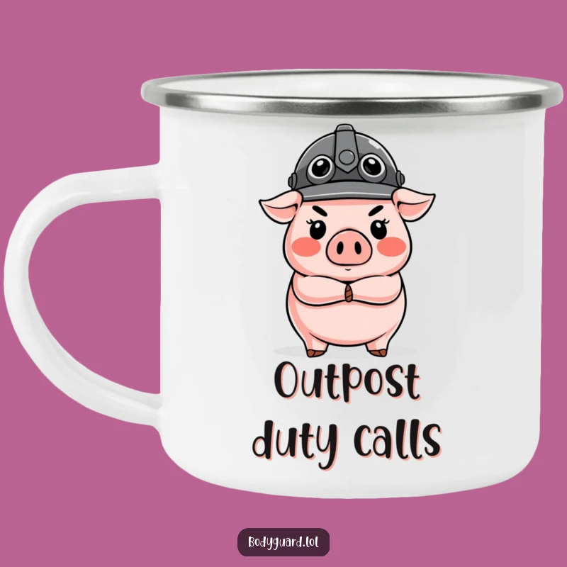 Funny Pig Guard Camping Mug: Durable and Hilarious for Outdoor Adventures