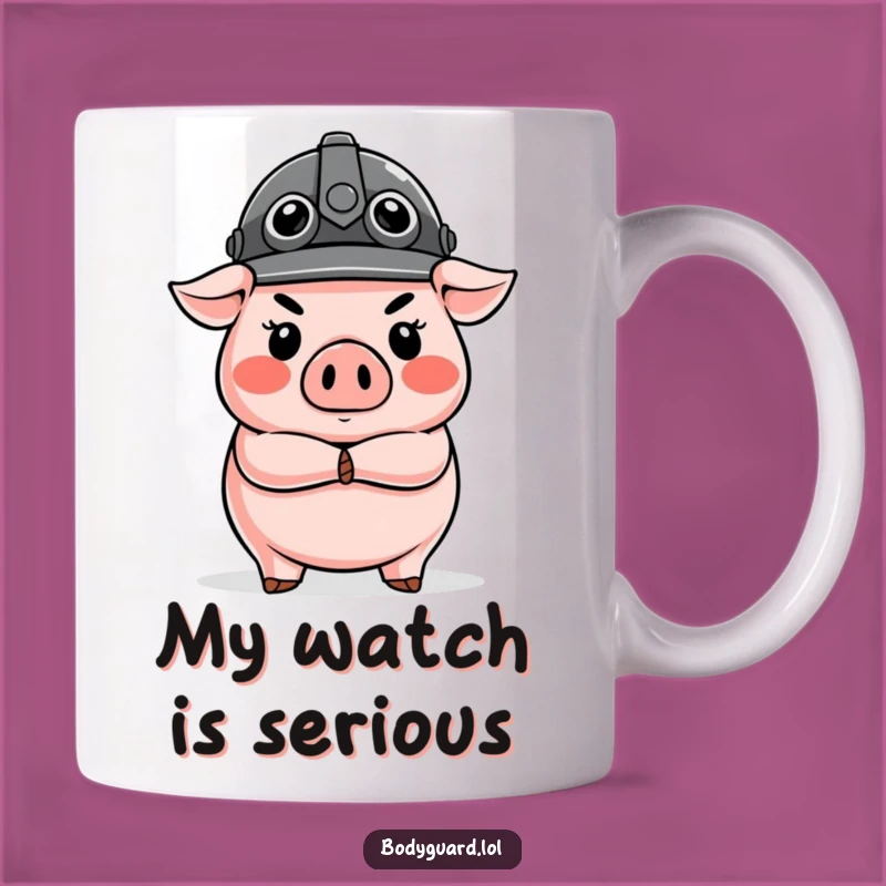 Funny Pig Guard Helmet Mug: Stern Officer Makes a Hilarious Gift for Pig Lovers