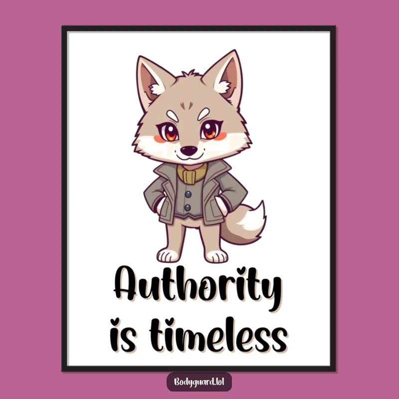 Funny Wolf Jacket Digital Art: Authoritative Presence, Bold Decor