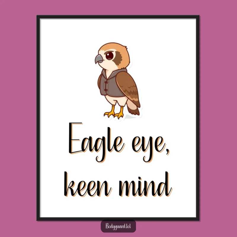 Funny Hawk Vest Poster: Watchful Decor, Sharp Wall Art