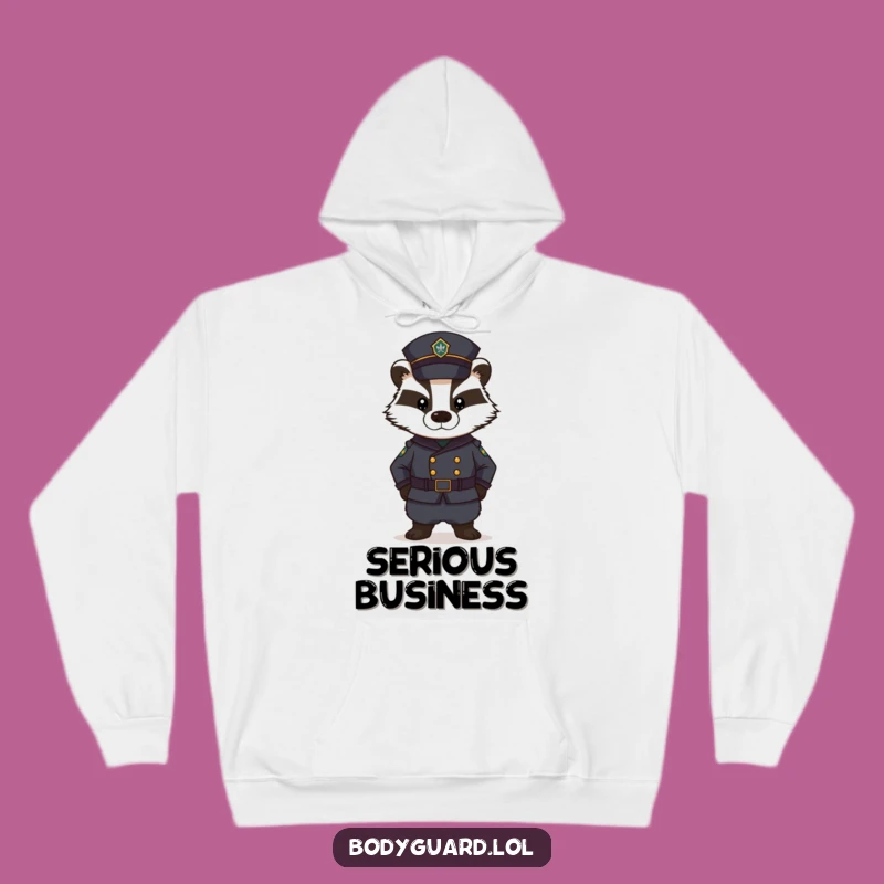 Funny Badger Guard Hoodie: Cozy Uniform Style, Perfect Humorous Gift!