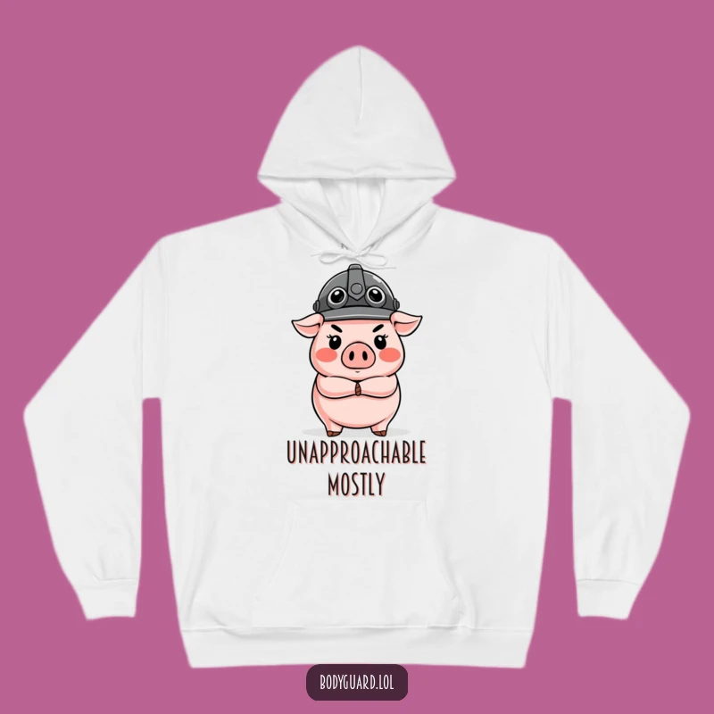 Funny Pig Guard Hoodie: Cozy Protection with a Hilarious Stern Pig Design
