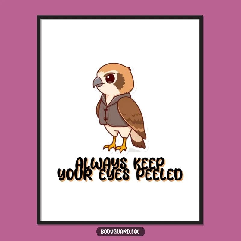 Funny Free Printable Wall Art: Hawk Watches Over Your Space Decor