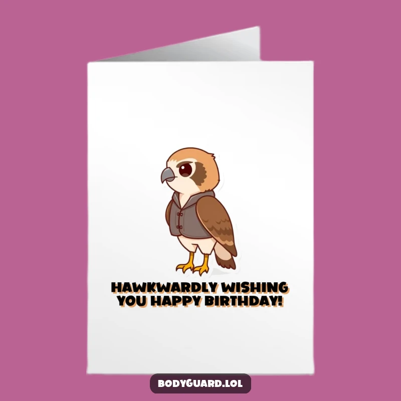 Free Printable Birthday Card: Hawk Spots Fun Humor DIY Gift