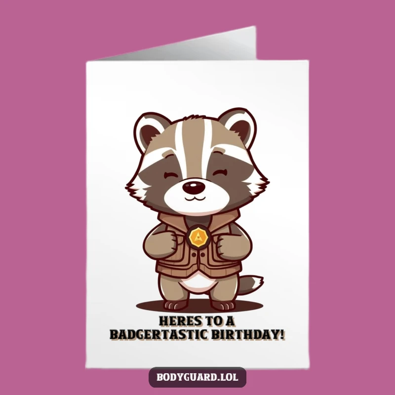 Free Printable Badger Vest Birthday Card: Funny Downloadable Gift for a Precious Friend