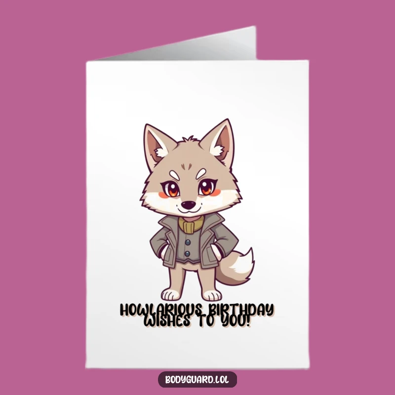 Free Printable Birthday Card: Wolf Howls Happy Birthday Humor DIY Gift