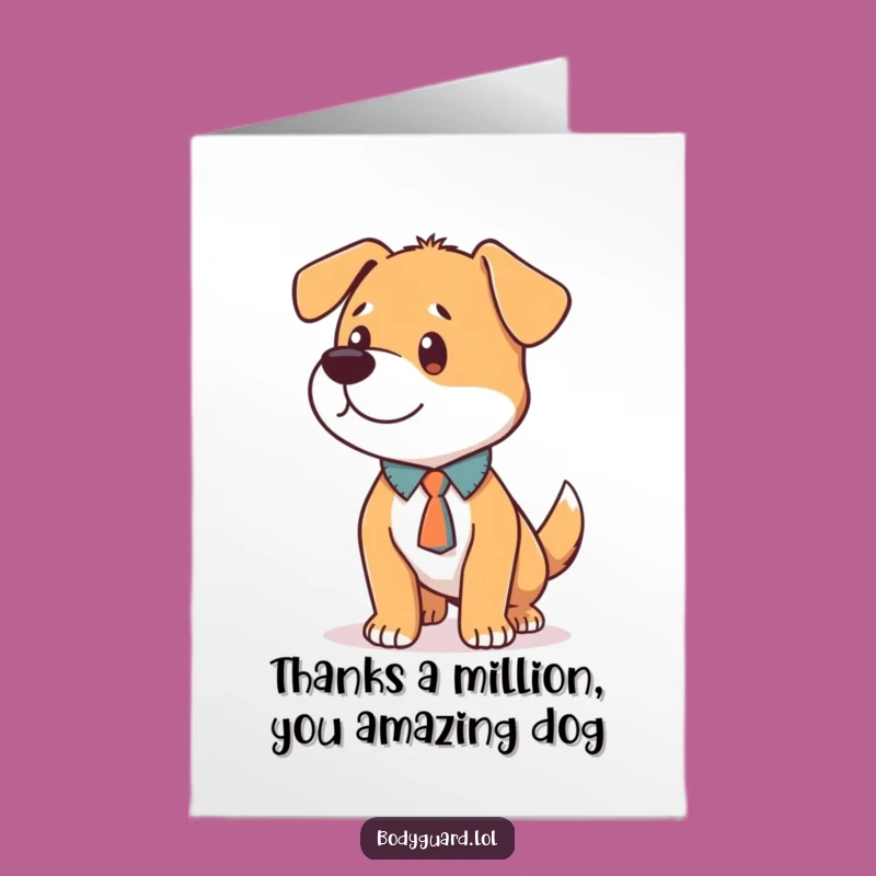 Free Printable Dog Tie Thank You Card: Loyal & Funny Downloadable Gift for Appreciation