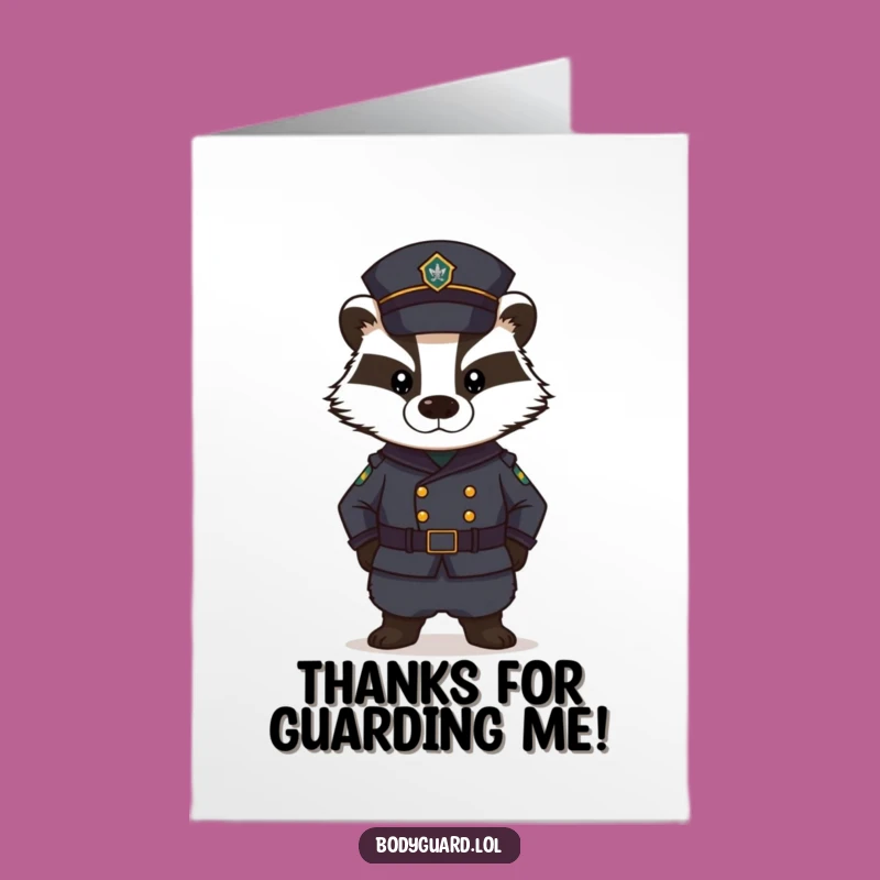 Free Printable Thank You Card: Badger's Stern Thanks, Formal Downloadable Gift for Appreciation